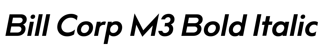 Bill Corp M3 Bold Italic